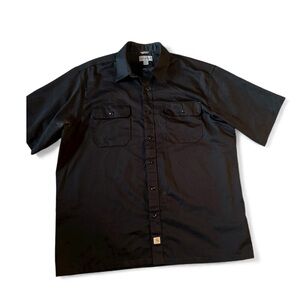 Carhartt Men Black Short Sleeve Relaxed Fit Work Shirt Size 2XL